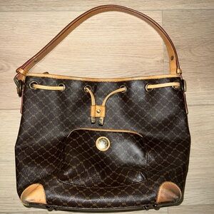 Rioni Womens Medium Leather Tote Handbag Brown